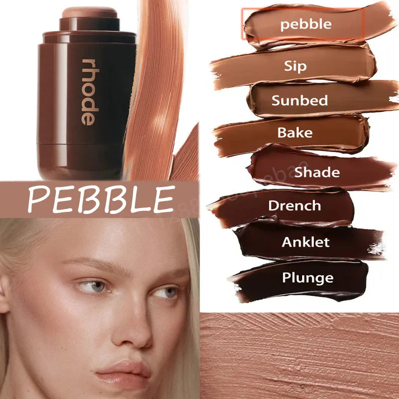 Skin Pocket Bronzer Stick Cream Contour Bronzing Balm Buildable Natural Warm Blush Shade Waterproof Long Lasting Face Makeup