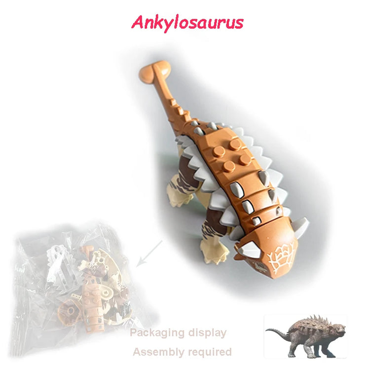Dinosaur Figures World Building Blocks Set Jurassic Dino Model Educational STEM Bricks DIY Assemble Toys for Kids Birthday Gifts