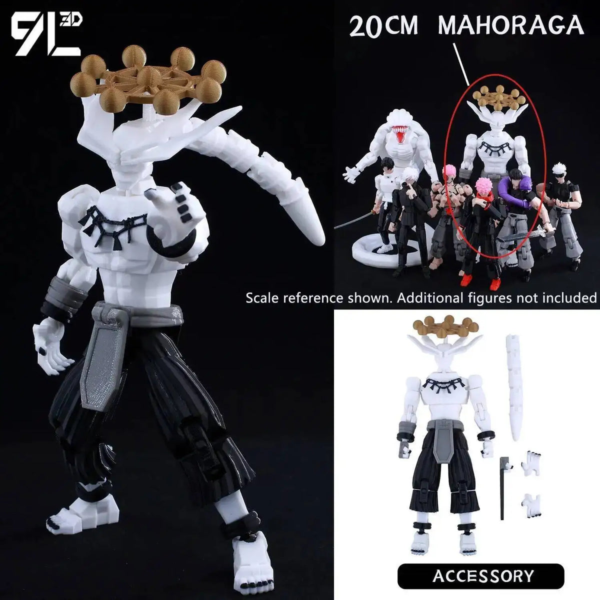 9L3D Printed Anime Jujutsu Kaisen Sukuna Yuji Yuta Satoru Gojo Lucky Dummy 13 Movable Shapeshift Action Figures Mannequin Toys