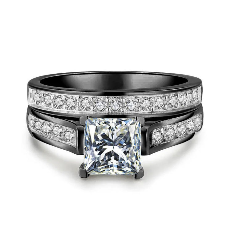 Romantic Engagement Love Couple Ring Women's Matching Rings Bridal Sets Stainless Steel Wedding Bands Men's Rings New Best