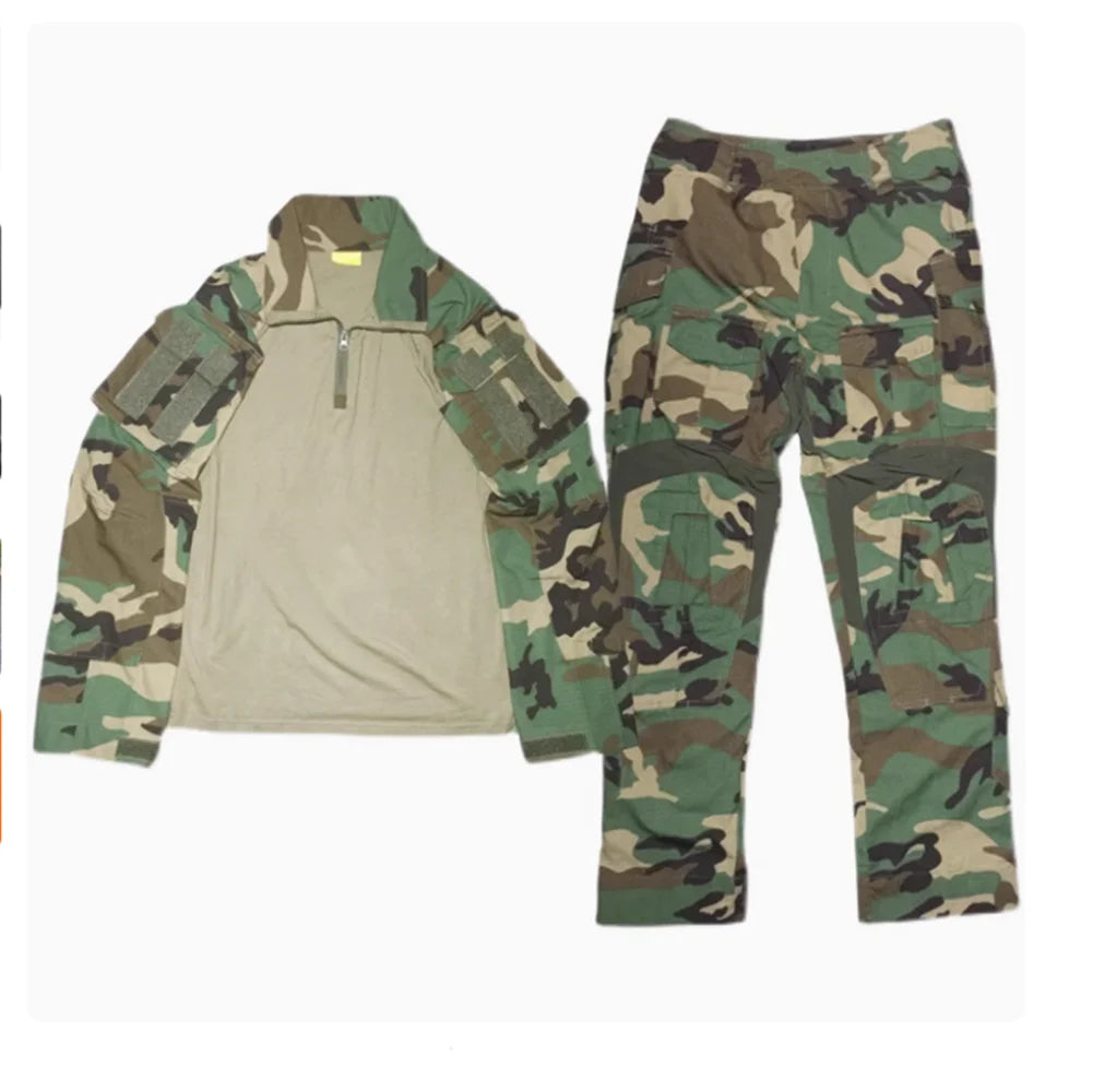M81 Woodland camouflage GEN3 G3 TrainingTactical Hunting Combat training special force Frog suit Long sleeved+long pants ﻿