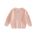 Autumn Baby Girls Boys Sweaters Coat Kids Knitting Pullovers Tops Baby Boys Girls Solid Color Basic Cotton Long Sleeve Sweater