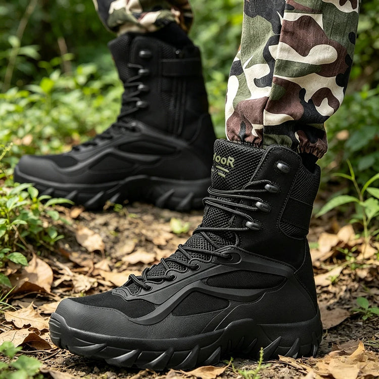Men's Outdoor Casual Hiking Boots Tactical Special Forces Field Man Boot Lightweight Outdoor Non-Slip Men Motorcycle Boots