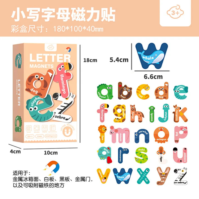 Refrigerator magnets for children's letter and , magnetic puzzles, Montessori early education educational toys for kindergarten
