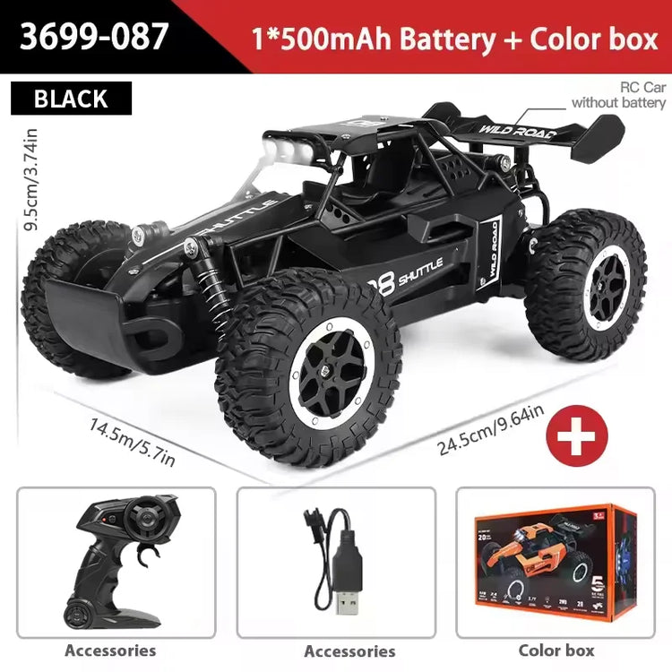 1:16 Scale Remote Control Monster Truck High Speeds 20KMH Off-Road RC Car with LED Lights for Adults Kids Durable Gift Ready for