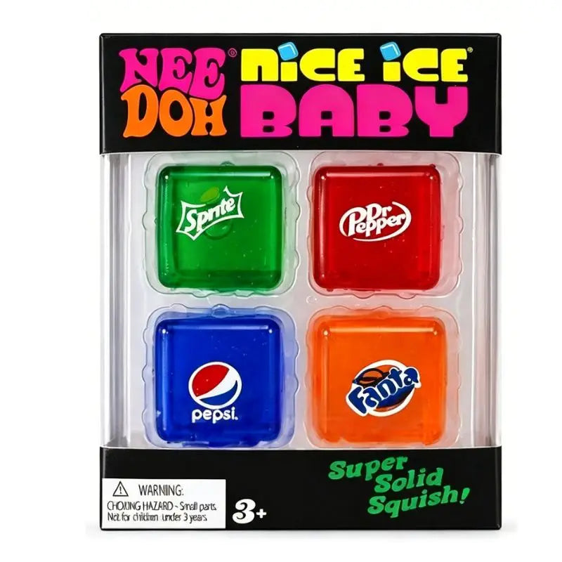 Mini 4 Pack Set Needoh Nice Ice Cube Slow Rebound Squishy Toys Sensory Toy Anti-Stress Party Favors Gifts Safe For Kids Adults