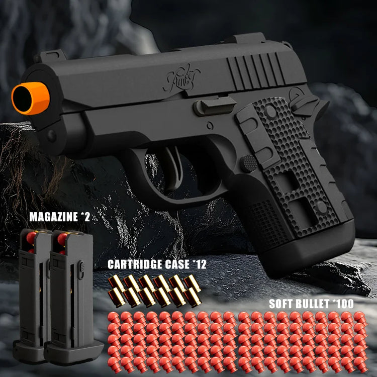Pocket 1911 New Toy Gun Soft Bullet Gun Pistol [Upgraded Version Of Continuous] Continuous Bullet Change Shell Throwing Revolver
