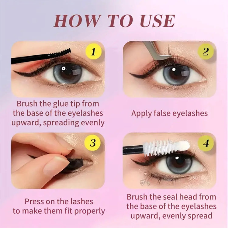 Lash Glue And Seal 10ml Individual Lashes Glue And Seal Super Strong Hold Lash Extension And Lash Glue Remover 5ml Tweezers Kit