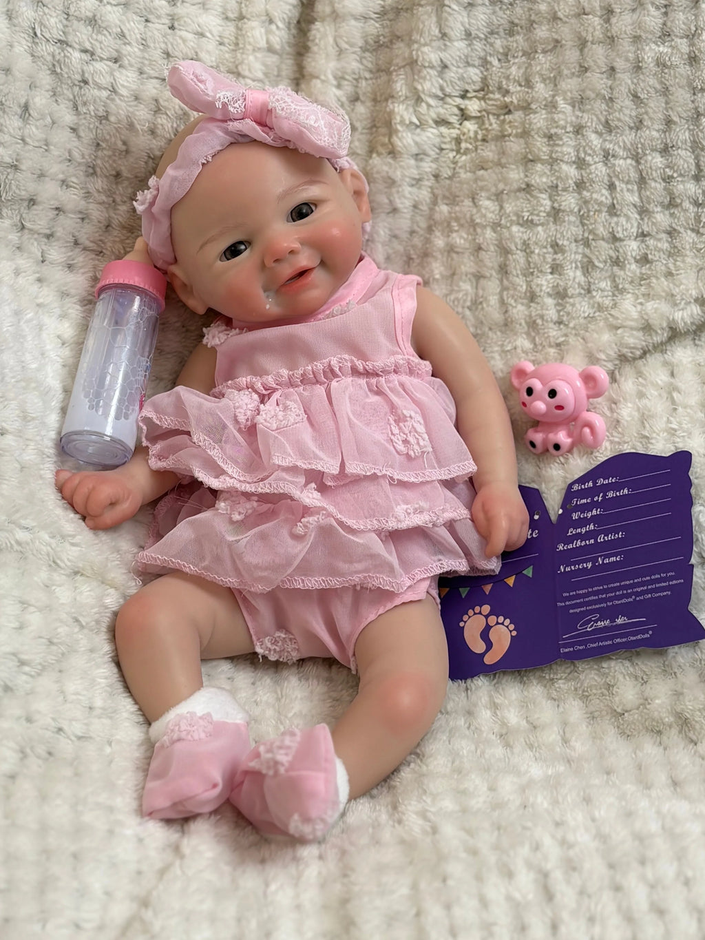 OtardDolls Can Open Mouth 13-Inch Pascale Soft Silicone Reborn Baby Doll - Handmade Newborn Girl Doll, Ideal Birthday Gift