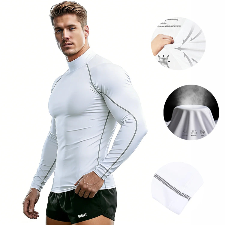 Sport T-shirt Men Compression Running Shirt Elastic Long Sleeve Fitness Athletic Top Gym Workout Undershirt Sportwear