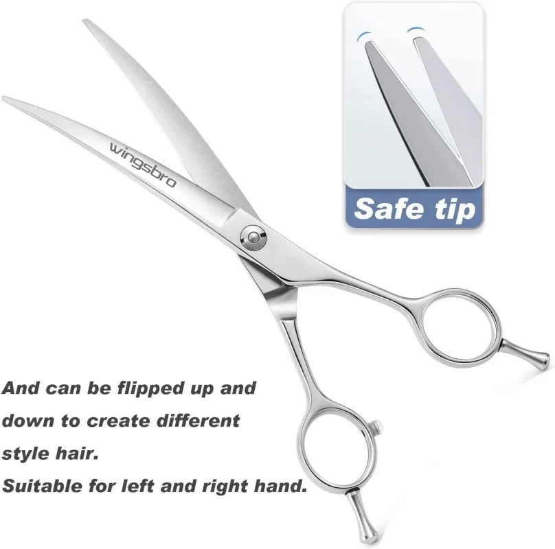 7.5" Curved Dog Grooming Scissors , Professional Pet Curved Scissors Dog Scissors Cat Curved Scissors