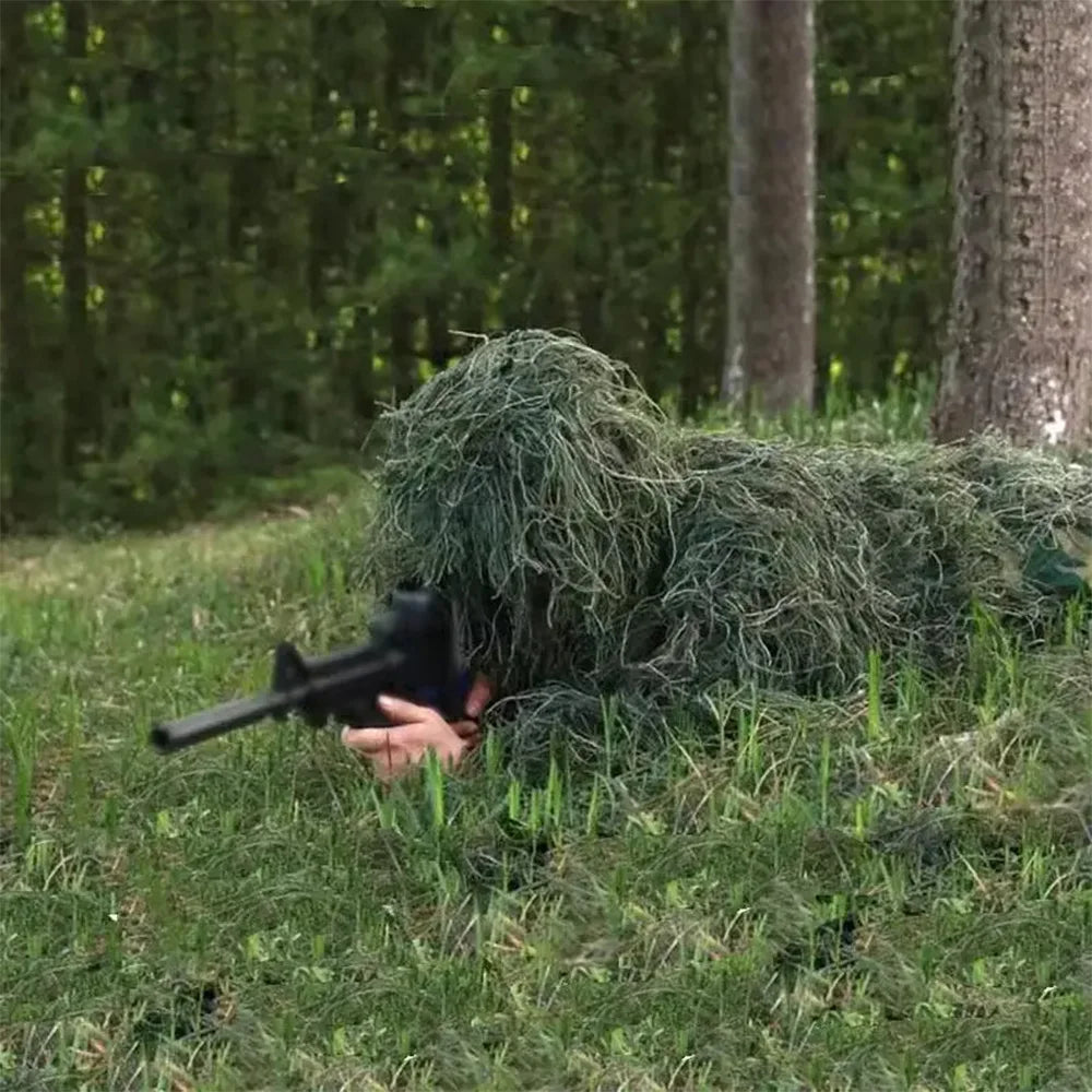 5Pcs Adult Ghillie Suit Hunter Camouflage Clothing gillie suit Hunting Suit Birding Clothes
