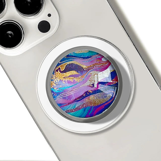 For Magsafe Cellphone Grip Socket, Stylish Foldable Magnetic Phone Holder Stand, For iPhone 17 16 15 14 13 12, For Samsung Serie