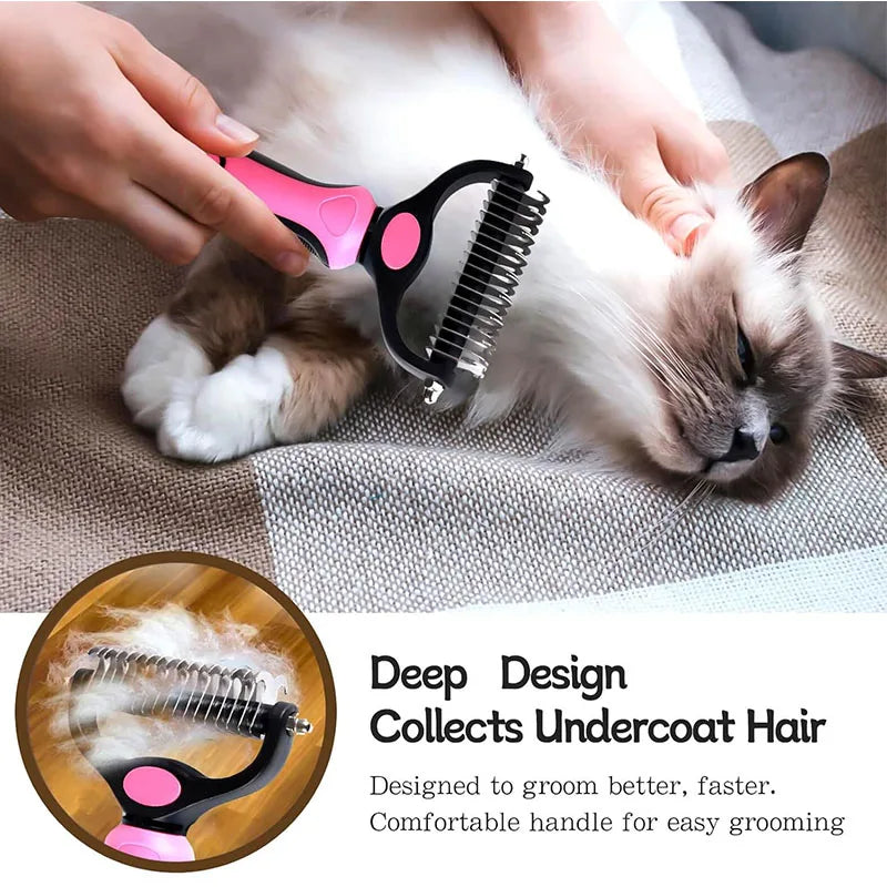 Pet Deshedding Brush Cat Comb Self Cleaning Hair Remover Grooming Tool for Dog and Cats De-Matting Comb Cleaning Pets Supplies