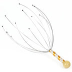 Relax Octopus Head Massager Stainless Steel Engraved Head Relaxer Brain Massage Claw Scalp Scratcher Itch Reliever Random Color