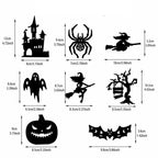 Halloween LED Wall Sticker Light Set Glowing Bat Ghost Silhouette Decals Flickering Creepy Party Decoration ﻿