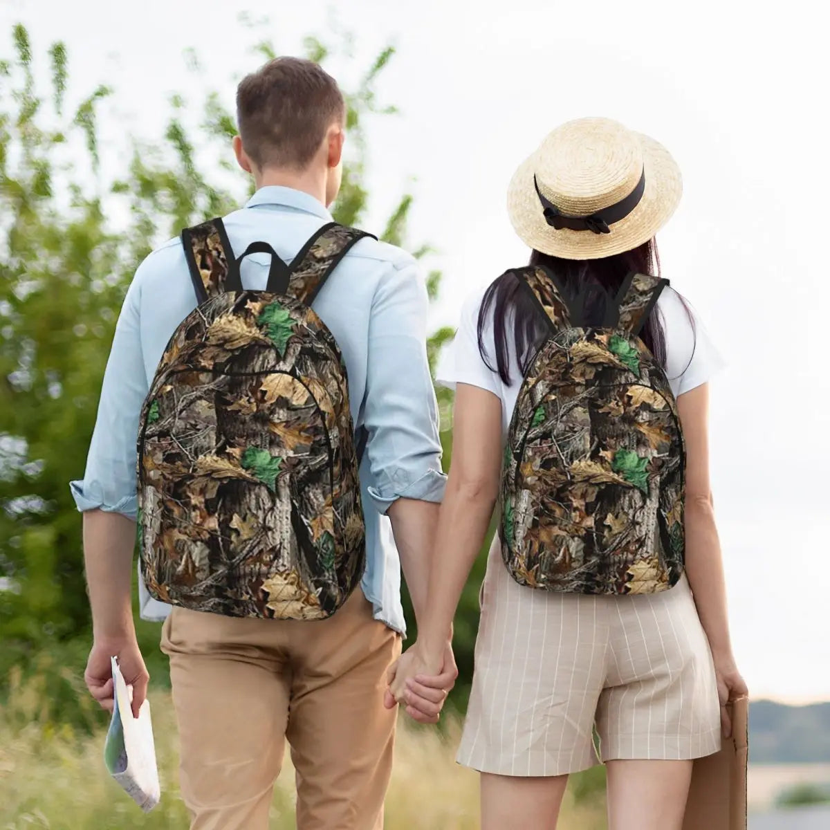 Real Tree Camouflage Backpack Daypack Large Capacity Kids BookBag School Bag Shoulder Bags for Men Women