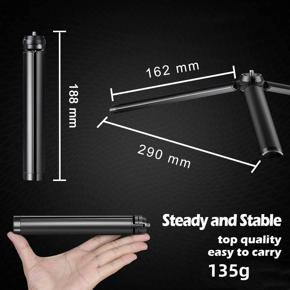 Metal Mini Desktop Tripod with 1/4 Inch Screw Stand for Smooth 4 DSLR Camera Video Camcorder Aluminum Alloy Holder With Wrench
