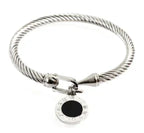 Fashion Simple Stainless Steel 3 Crystal Bracelet Bangle