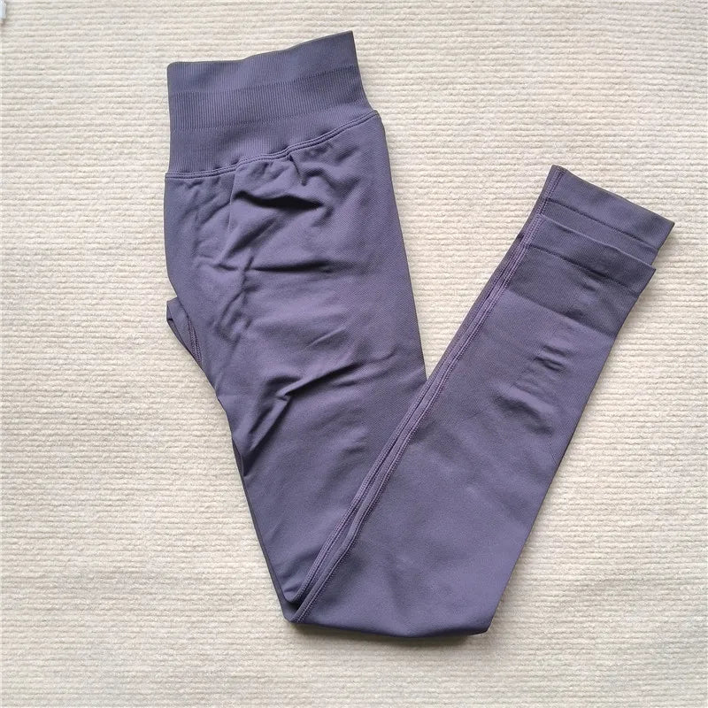 Seamless Sporty Leggings High Elastic Yoga Leggings Fitness Pants Butt Lifting Tights Tummy Control Squat Proof Workout Tights