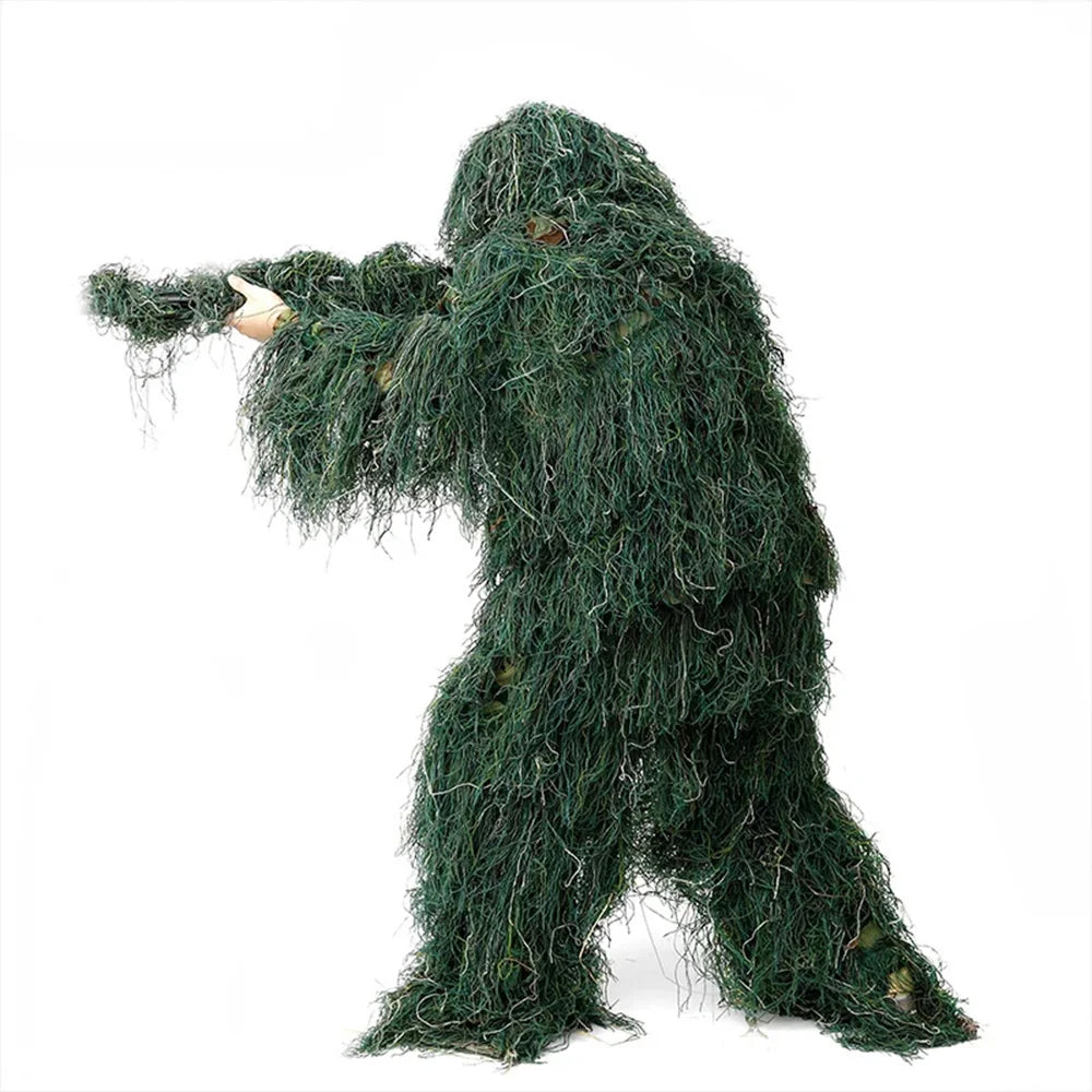 5Pcs Adult Ghillie Suit Hunter Camouflage Clothing gillie suit Hunting Suit Birding Clothes