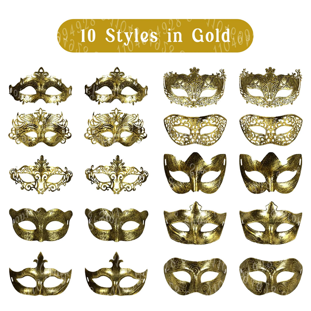 20-120Pcs Masquerade Masks Bulk Venetian Carnival Masks Vintage Antique Party Masks for Women Men Mardi Gras Prom Halloween