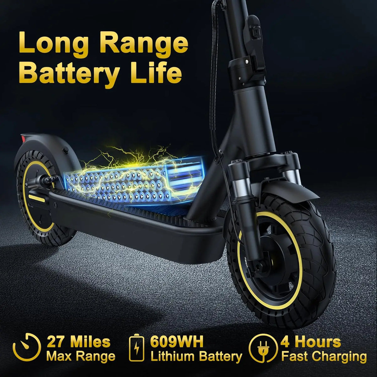 2026 New 10inch Solid/Air Tire Electric Scooter 500W Motor 42V 14.5AH Battery Up to 22MPH Max Speed & 28 Miles Max Range Dual Suspension Folding IP65 Waterproof E-Scooter for Commuting