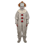 Clown Onesie Costume Cosplay Movie Role-playing Props Clown Cosplay Costume Pajama Sleepwear Halloween Bodysuit for Men Women
