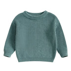 Autumn Baby Girls Boys Sweaters Coat Kids Knitting Pullovers Tops Baby Boys Girls Solid Color Basic Cotton Long Sleeve Sweater