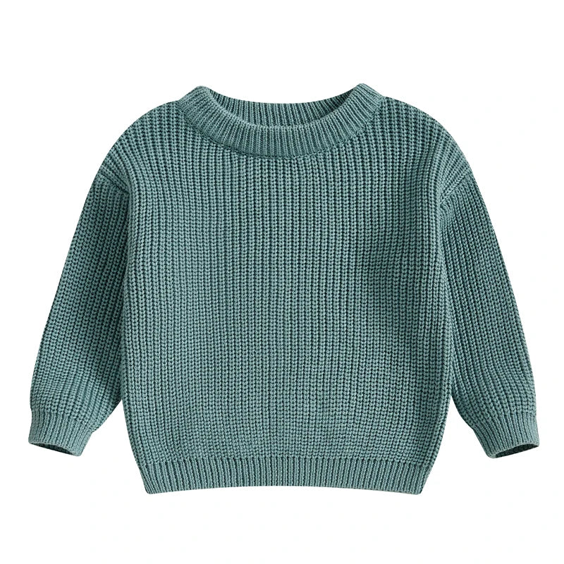Autumn Baby Girls Boys Sweaters Coat Kids Knitting Pullovers Tops Baby Boys Girls Solid Color Basic Cotton Long Sleeve Sweater
