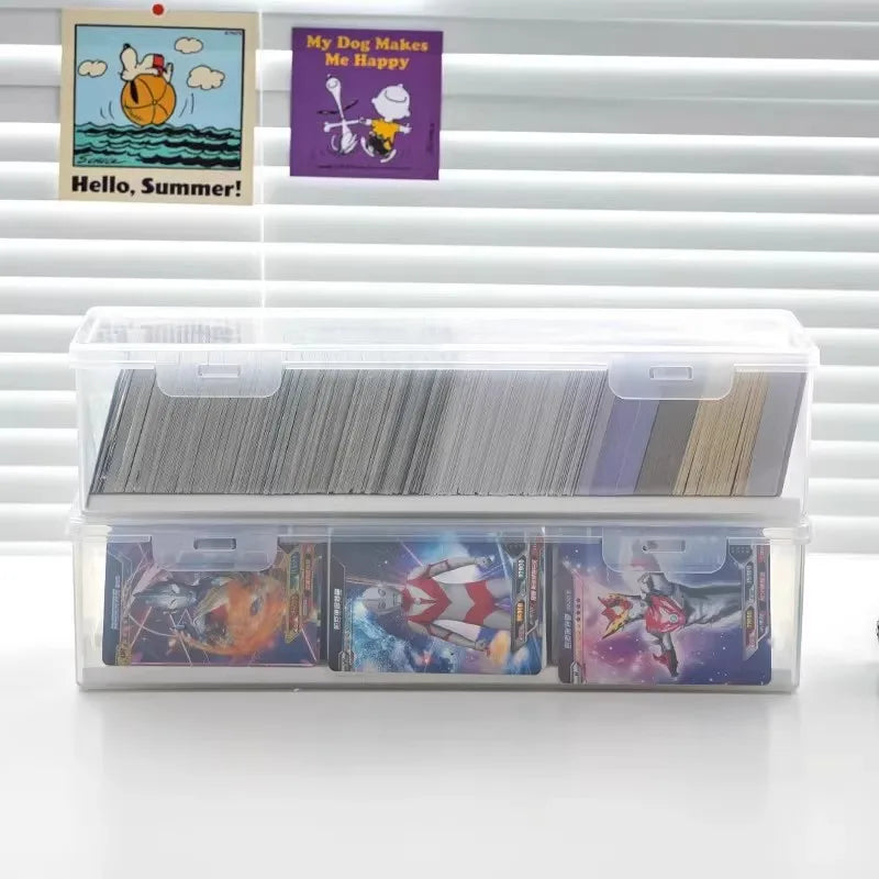 Clear Plastic Compartmentalized Organizer Box Holds 550+ Game Cards Storage Box With Adjustable Divider For Cards