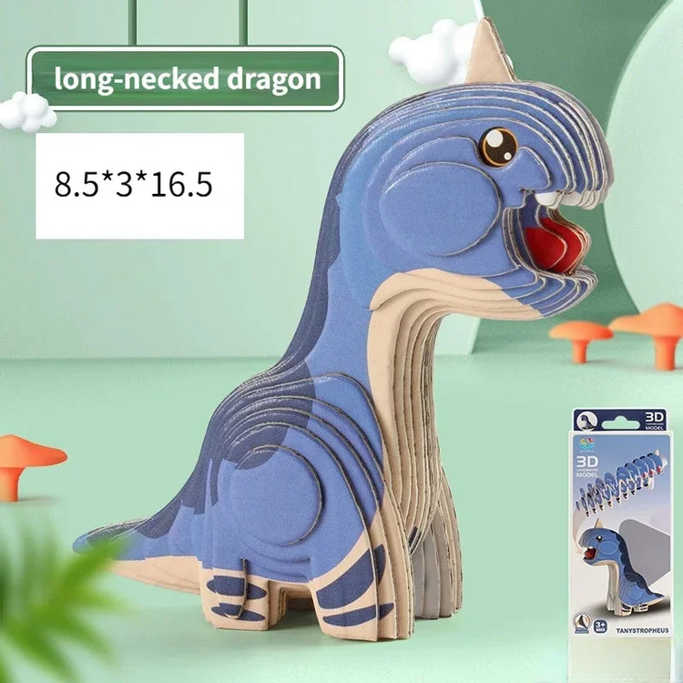 3D Jigsaw Puzzles for Kids Jurassic World Dinosaur Educational Toys Paper Animal Puzzle Cartoon Model Toys Children's Day Gift