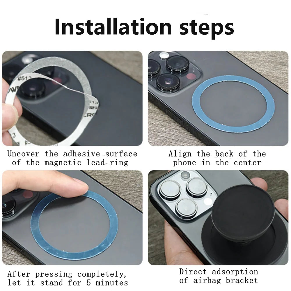 Magnetic Folding Mobile Phone Grip Holder Socket Pocket Support for Magsafe IPhone Mac Samsung Safe Ring Finger Expanding Stand