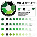 EYIR Green Black White Face Body Paint Palette 6 Colors Water Activated SFX Makeup Kit With 6 Brushes Halloween Cosplay Festival