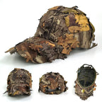 Men's Camouflage Boonie Hats 3D Leaves Camo Tactical Cap Ghillie Caps Hunter Sniper Hats Fishing Sunshade Hunting Accessories