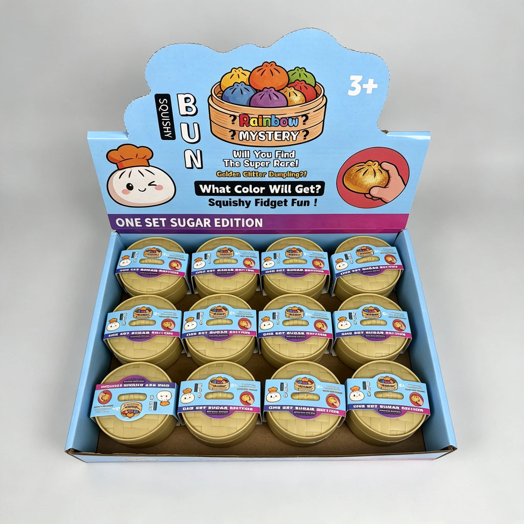 HOT Colorful Simulated Steamed Bun Squishy Blind Box 1-6pcs with Dumpling Sensory Squeeze Toy for Stress Relief