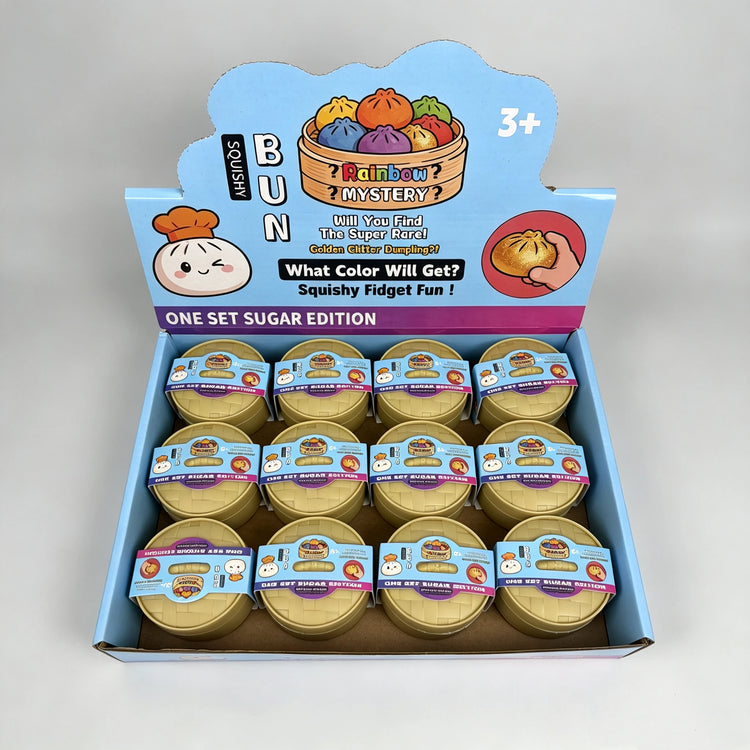 HOT Colorful Simulated Steamed Bun Squishy Blind Box 1-6pcs with Dumpling Sensory Squeeze Toy for Stress Relief