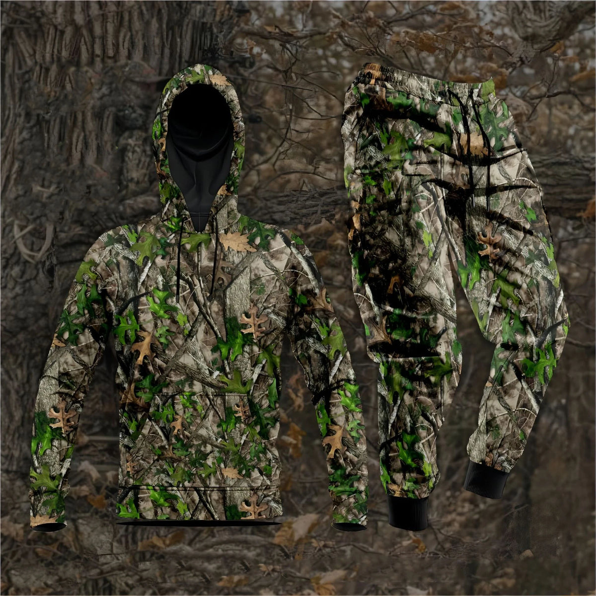 Forest Camouflage 3D Print Hoodies Pants Sets Men's Autumn Sweatshirts Sweatpants Two Piece Suits Outdoor Tracksuit Man Clothing