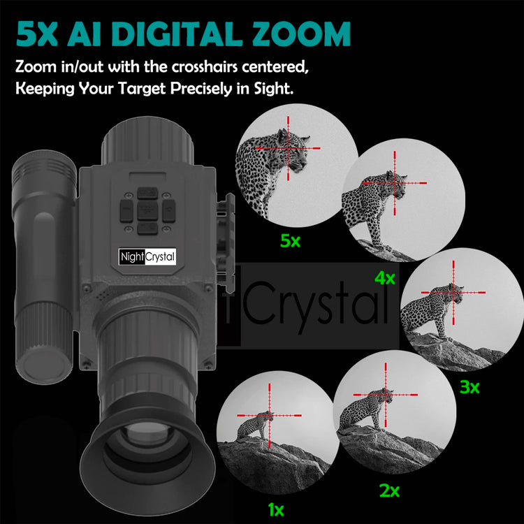 Megaorei NK008 Plus Night Vision Scope Infrared Hunting Camera with 21mm Picatinny Rail Mount & OLED 1.4" Screen & Built-in IR