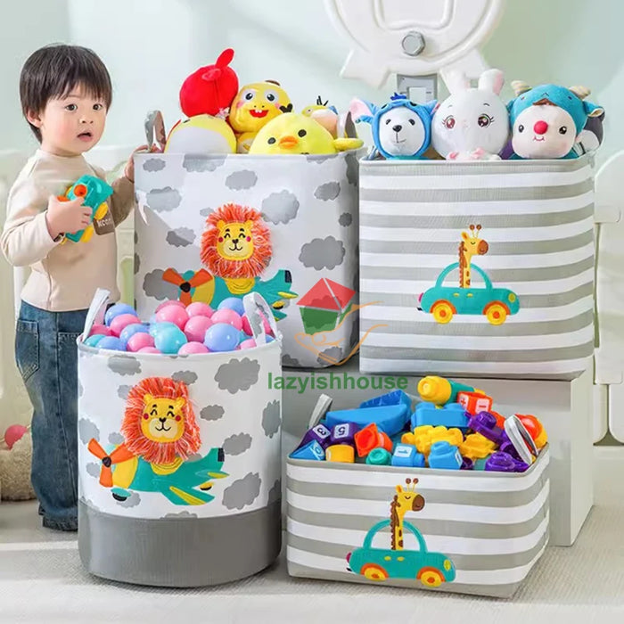 Folding Storage Basket Linen Storage Fabric Wardrobe Office Bedroom Closet Toys Laundry Basket With Handle Storage Organizer New