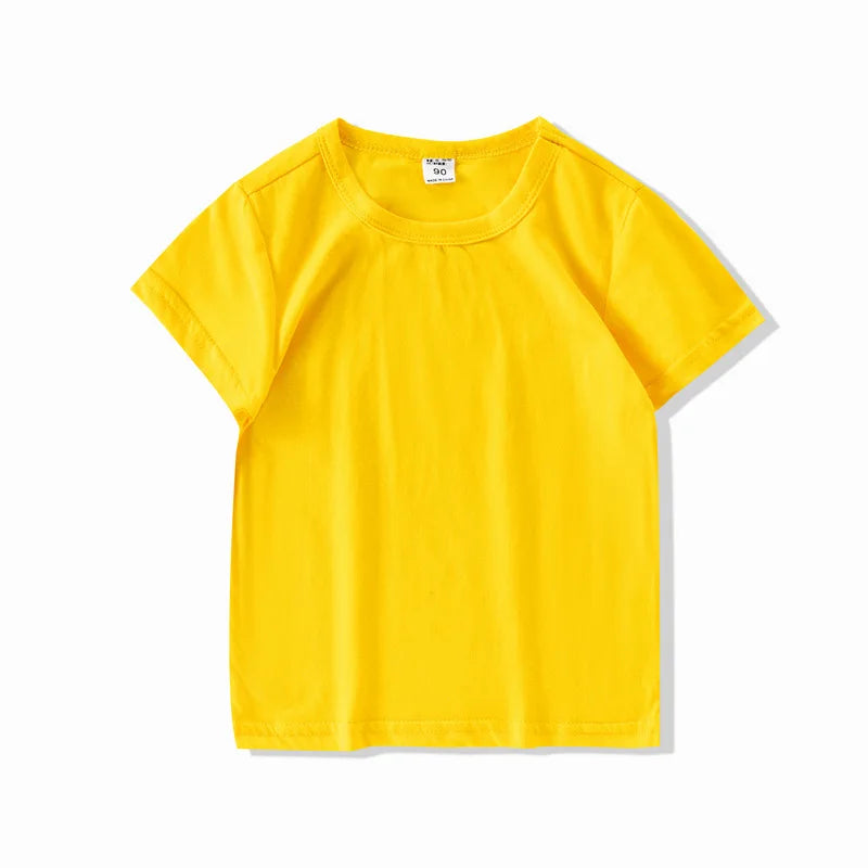 Autumn Spring Cotton Children T-shirt  Boys Girls Tees Long Sleeve White Shirt Kids Tops Baby Clothes Solid Black Blue Yellow