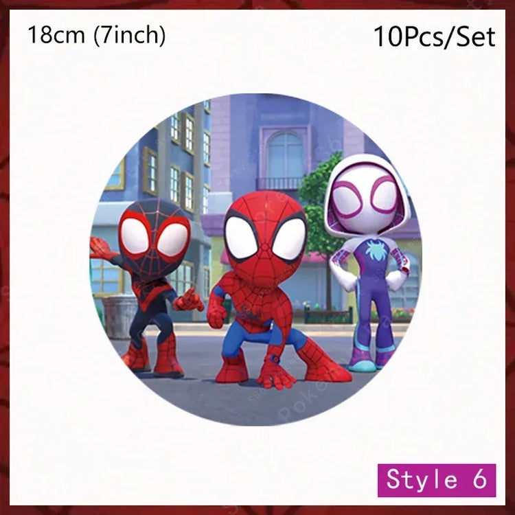 Spiderman Birthday Party Decorations Set Disposable Tableware Napkins Cup Plate Spidey and His Amazing Friends Birthday Supplies