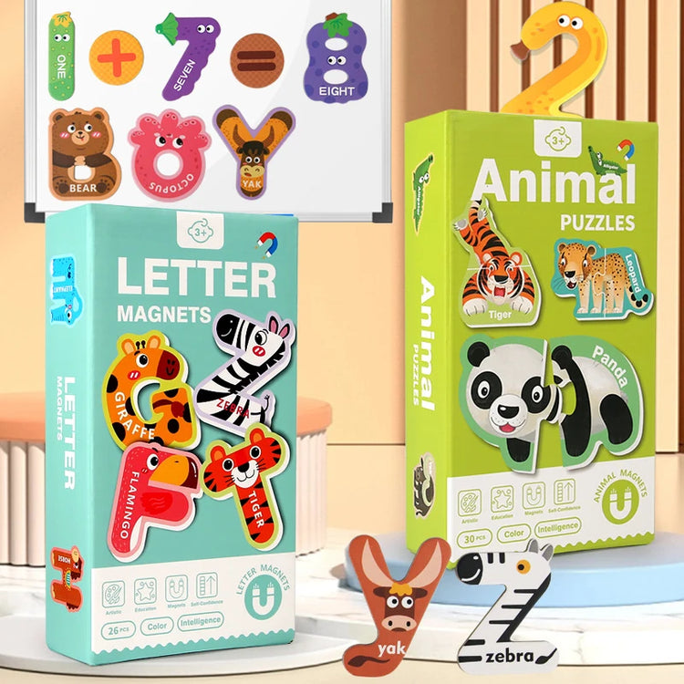 Refrigerator magnets for children's letter and , magnetic puzzles, Montessori early education educational toys for kindergarten