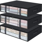 Foldable Under Bed Storage Containers with Clear Window Underbed Toy Organizers and Clothing Storage Bags Closet Storage Bins