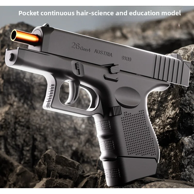 Shell Ejection Toy Gun Pocket Pistol Model Manual Burst Blaster Mechanical Shooting Game Toy Outdoor CS Toy Movie Prop