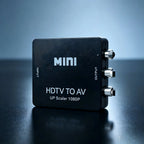 Black 1080P HDTV to AV RCA Converter Box Video Audio Composite Adapter Support CVBS LR for HDTV PC Projector