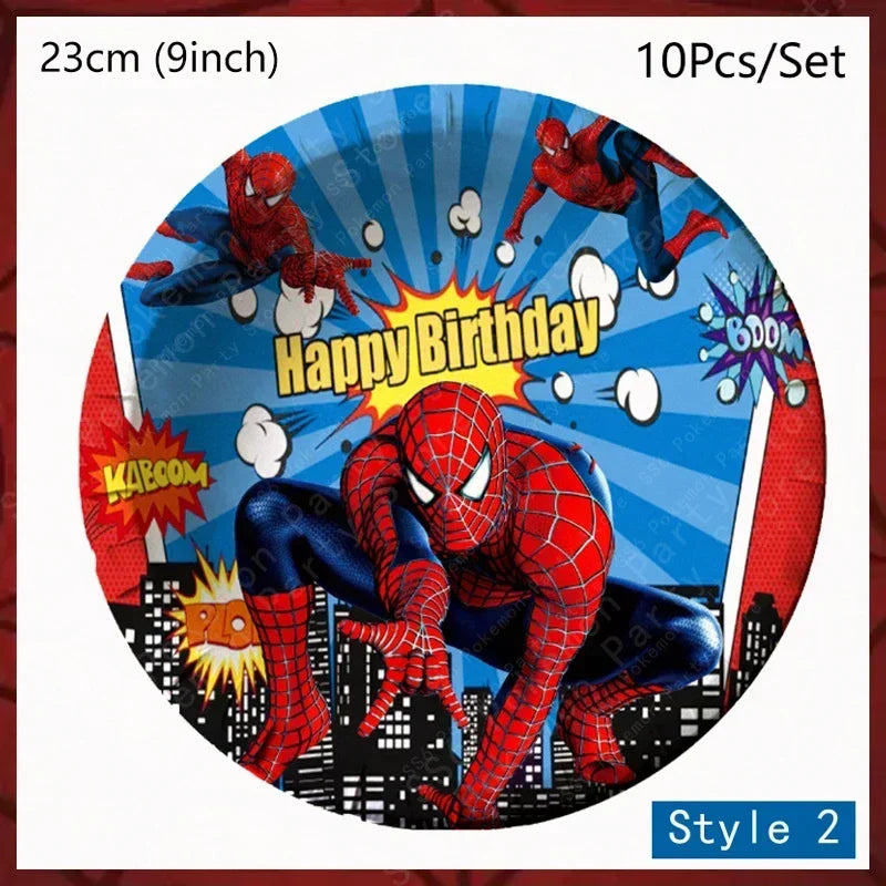 Spiderman Birthday Party Decorations Set Disposable Tableware Napkins Cup Plate Spidey and His Amazing Friends Birthday Supplies