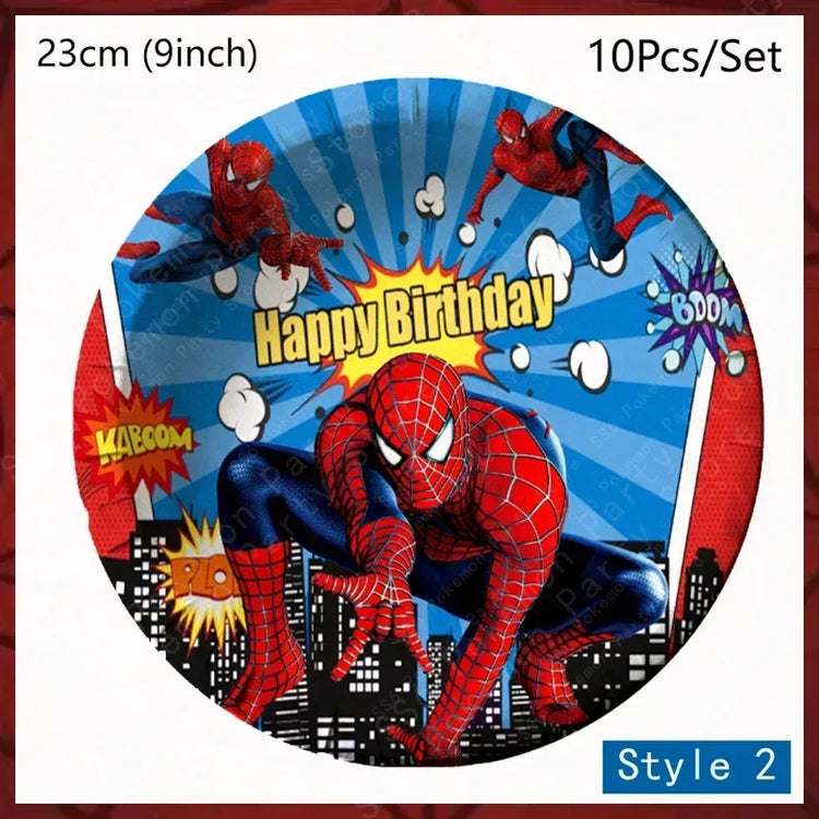 Spiderman Birthday Party Decorations Set Disposable Tableware Napkins Cup Plate Spidey and His Amazing Friends Birthday Supplies