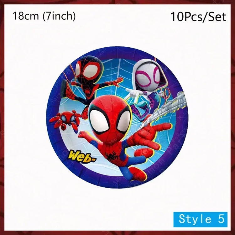 Spiderman Birthday Party Decorations Set Disposable Tableware Napkins Cup Plate Spidey and His Amazing Friends Birthday Supplies