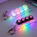 NEW LED Keyboard Keychain Fidget Toys Crystal Clicker Sensory Toy for Stress Relief Keyboard Keychain Fidget Toy for Adults Kids